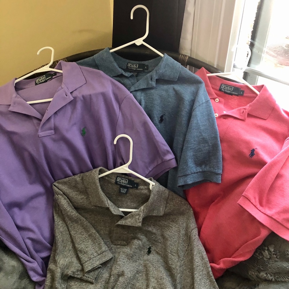 Bundle of 4 men’s short sleeve polos size L